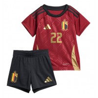 Fotbalové Dres Belgie Jeremy Doku #22 Dětské Domácí ME 2024 Krátký Rukáv (+ trenýrky)